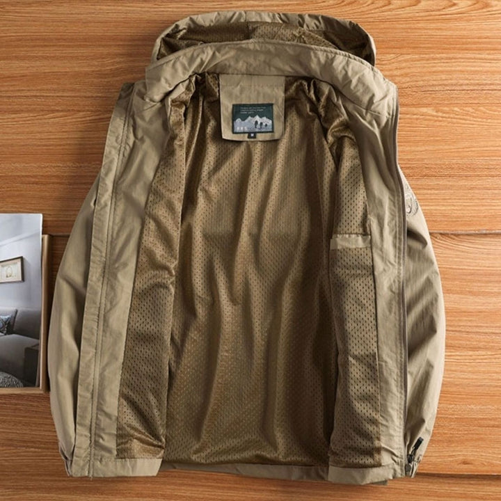 Men's Fleece-Lined Hooded Water-Repellent Outdoor Jacket