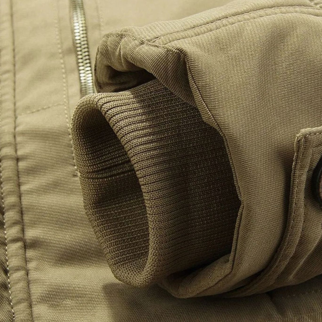 Men's Fleece-Lined Hooded Winter Parka Coat Multi-Pocket
