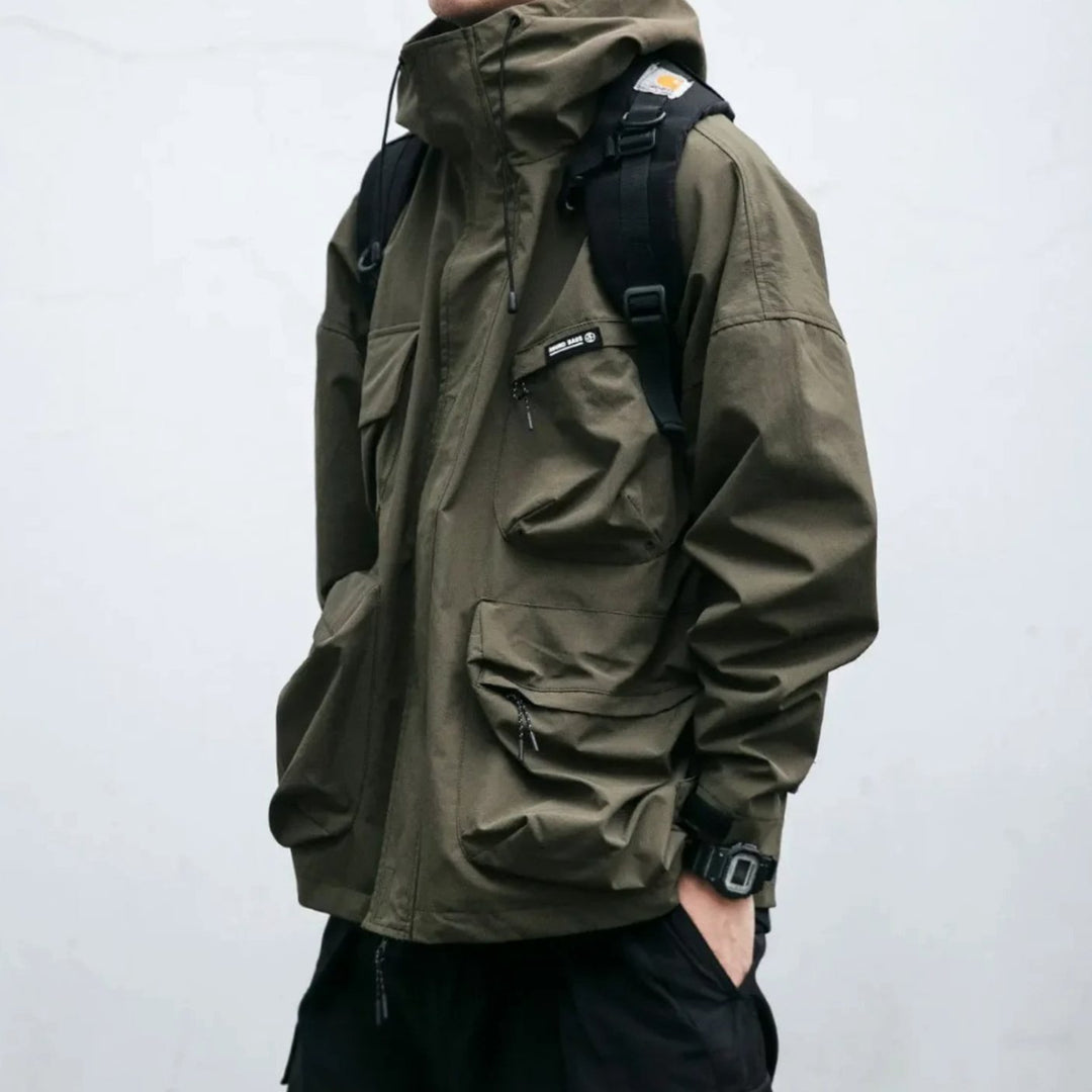 Men's Hooded Multi-Pocket Technical Outdoor Jacket