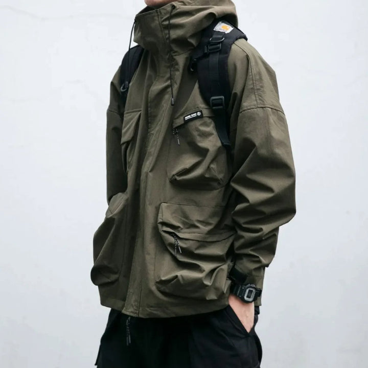 Men's Hooded Multi-Pocket Technical Outdoor Jacket