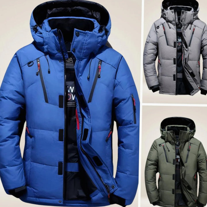 Men's Hooded Windproof Water-Resistant Puffer Down Winter Jacket