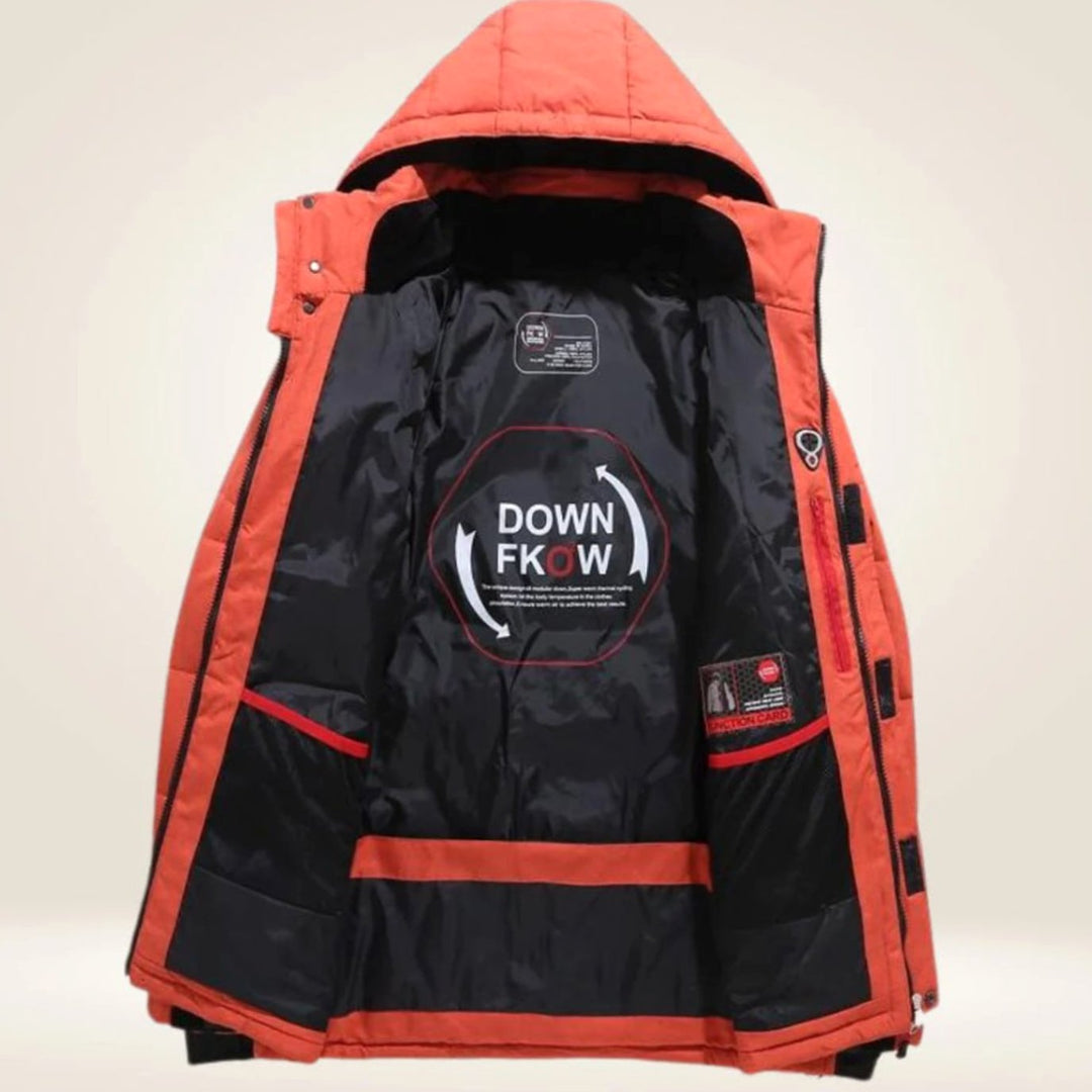 Men's Hooded Windproof Water-Resistant Puffer Down Winter Jacket