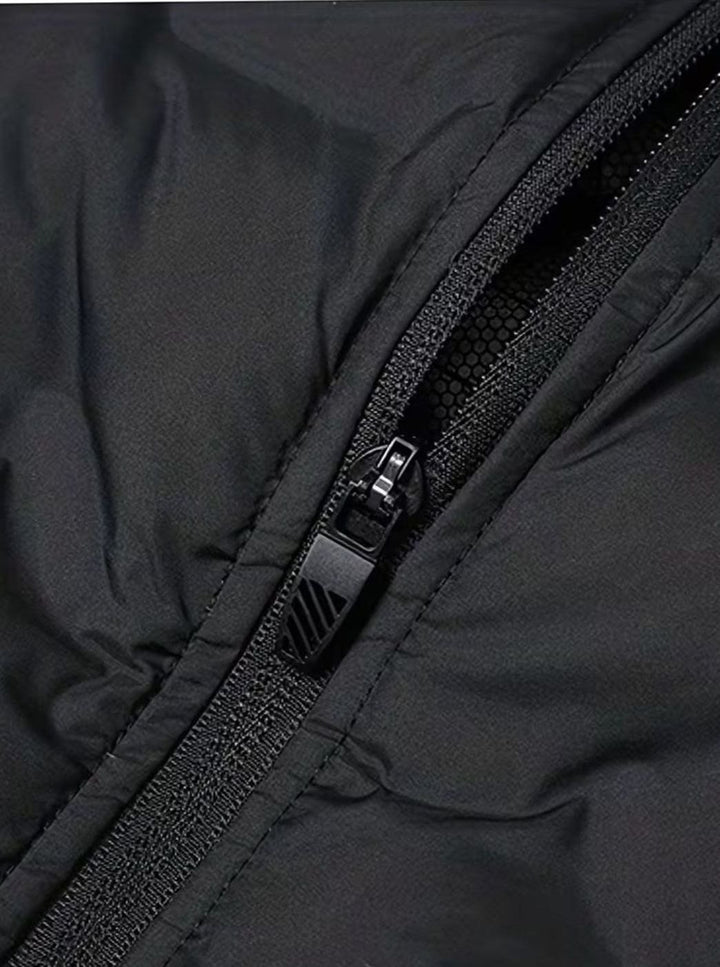 Men's Lightweight Quilted Puffer Jacket Stand Collar Multi-Pocket