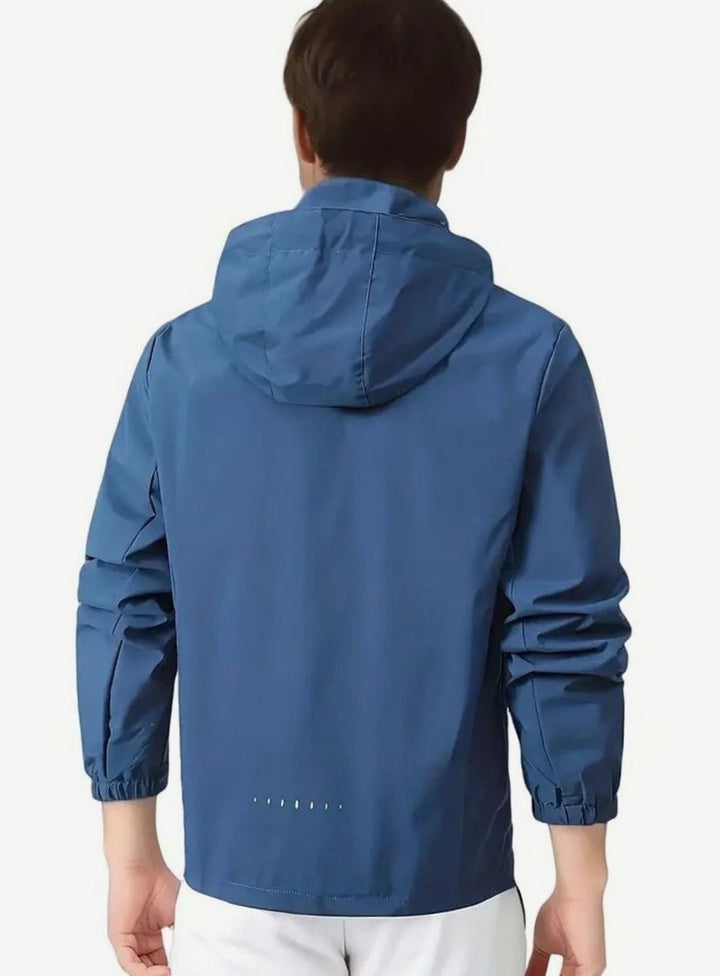 Men's Lightweight Waterproof Hooded Windbreaker Jacket