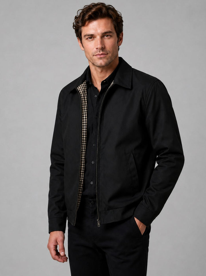 Men's Lightweight Zip-Up Smart Casual Harrington Jacket