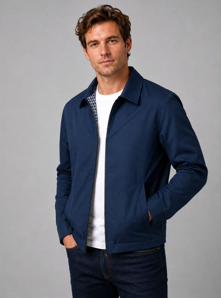 Men's Lightweight Zip-Up Smart Casual Harrington Jacket