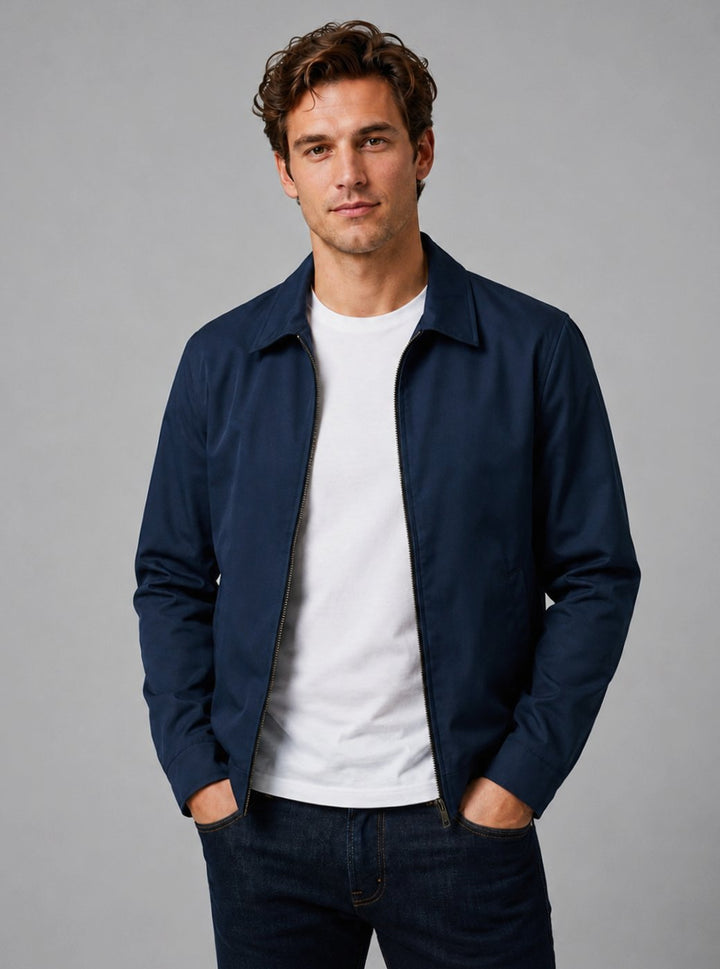 Men's Lightweight Zip-Up Smart Casual Harrington Jacket