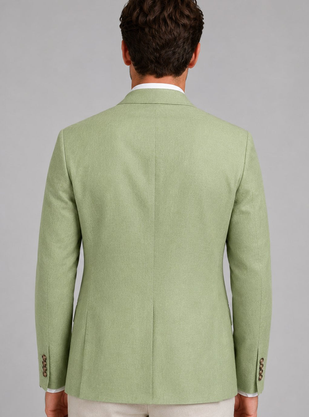 Men's Linen-Look Tailored Single-Button Notch Lapel Blazer