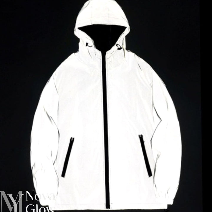Men's Reflective Hooded Windproof Water-Resistant Jacket