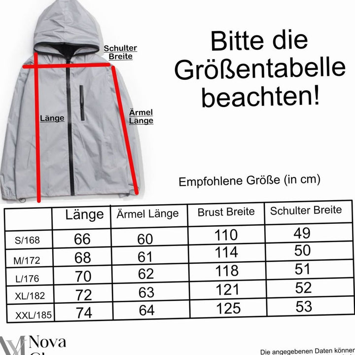 Men's Reflective Hooded Windproof Water-Resistant Jacket