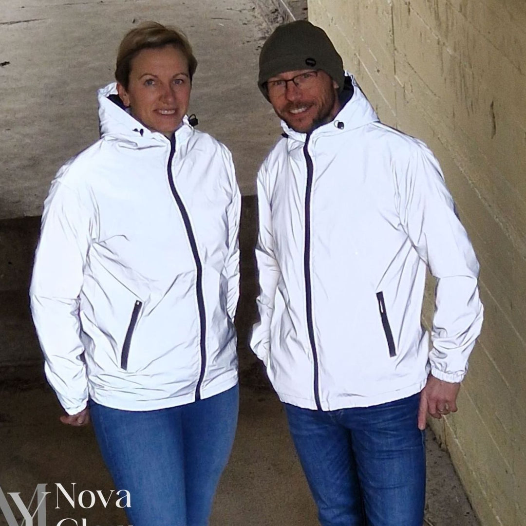 Men's Reflective Hooded Windproof Water-Resistant Jacket