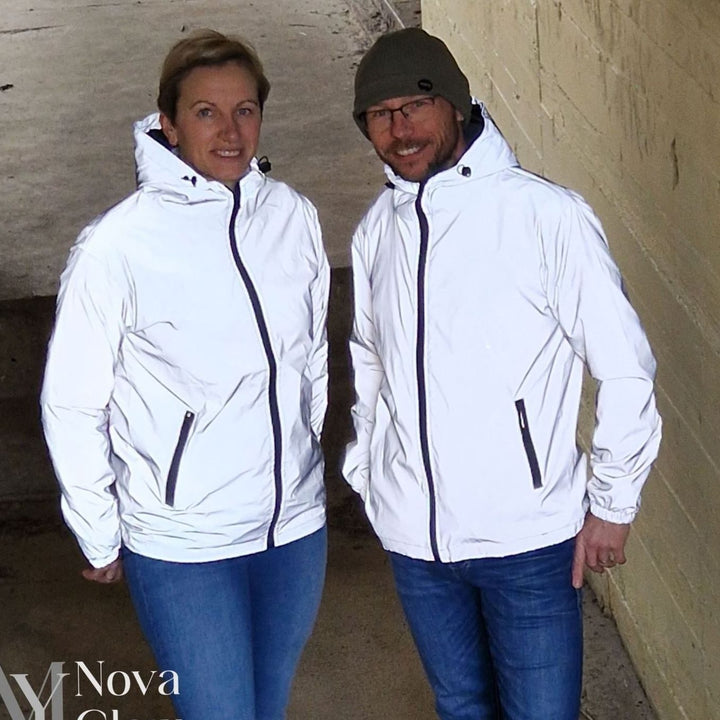 Men's Reflective Hooded Windproof Water-Resistant Jacket