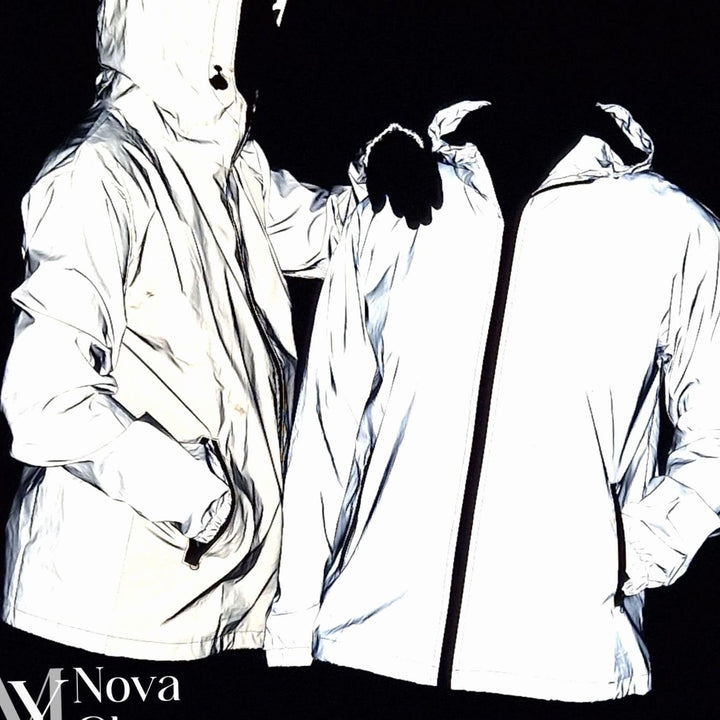 Men's Reflective Hooded Windproof Water-Resistant Jacket