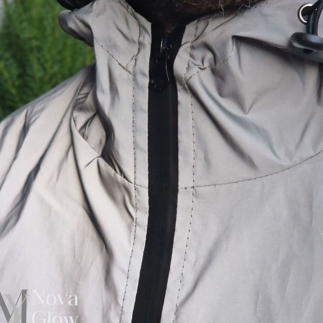 Men's Reflective Hooded Windproof Water-Resistant Jacket