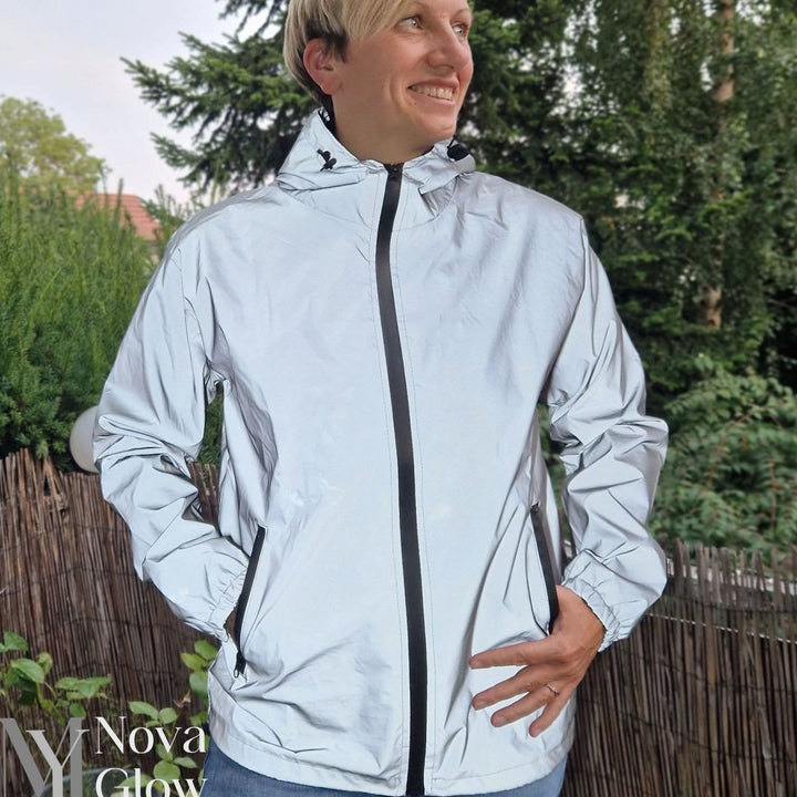 Men's Reflective Hooded Windproof Water-Resistant Jacket