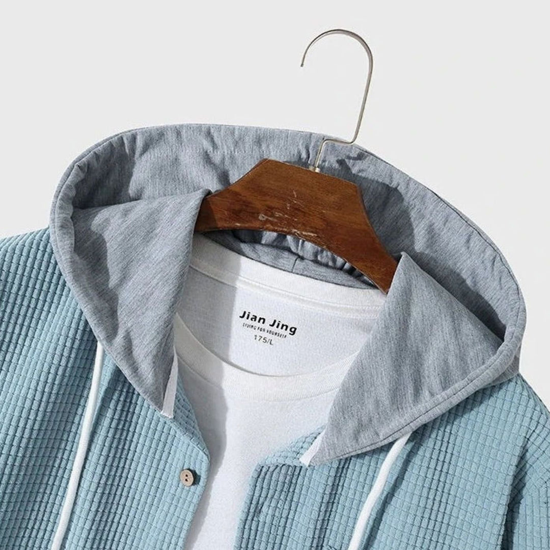 Men's Relaxed-Fit Hooded Corduroy Button-Front Overshirt
