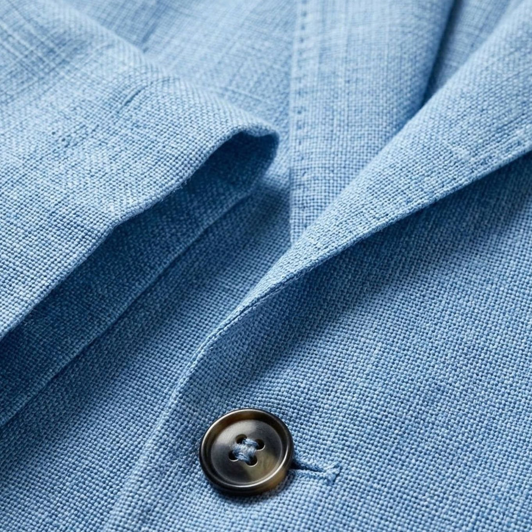 Men's Relaxed-Fit Linen Blend Single-Button Blazer