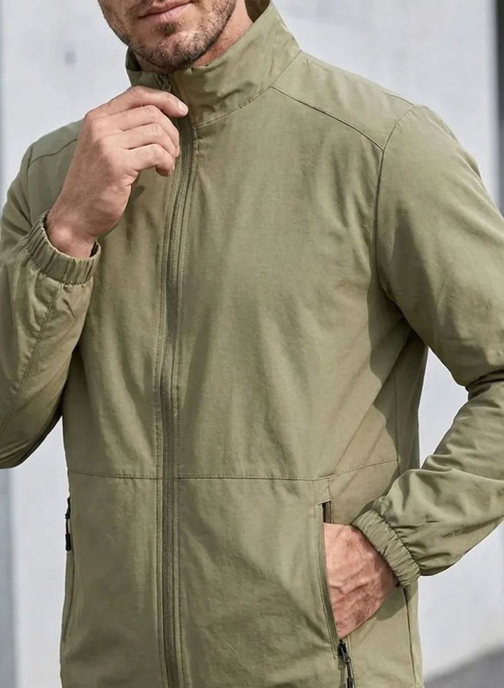 Men's Slim-Fit Full-Zip Stand-Collar Lightweight Jacket