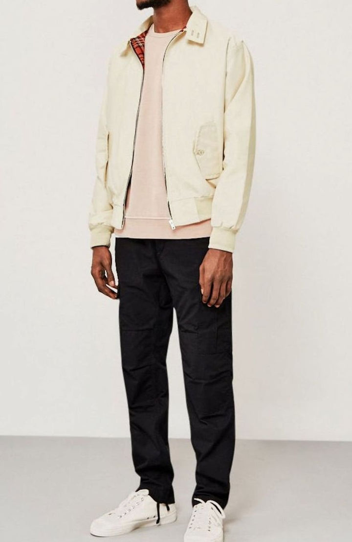 Men's Tartan-Lined Zip-Up Harrington Bomber Jacket
