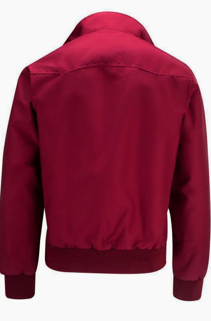 Men's Tartan-Lined Zip-Up Harrington Bomber Jacket