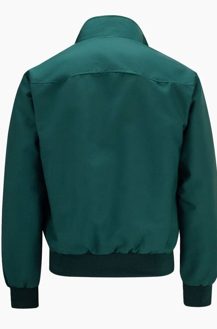 Men's Tartan-Lined Zip-Up Harrington Bomber Jacket