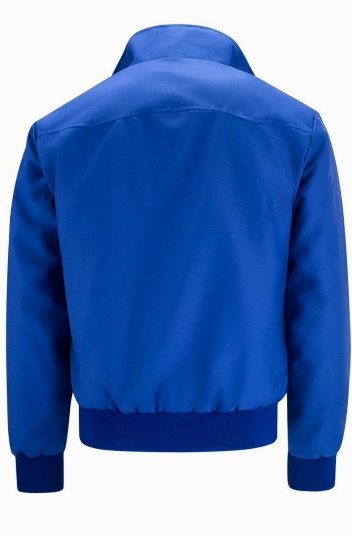 Men's Tartan-Lined Zip-Up Harrington Bomber Jacket