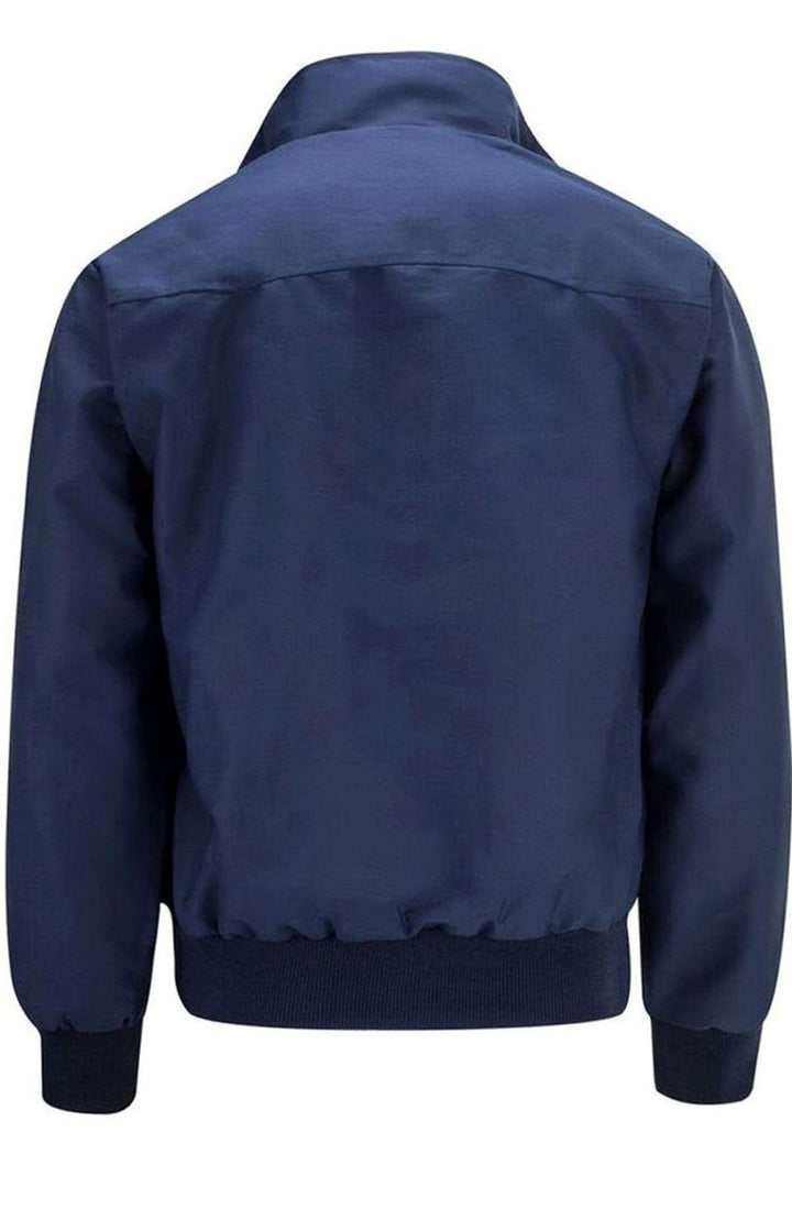 Men's Tartan-Lined Zip-Up Harrington Bomber Jacket