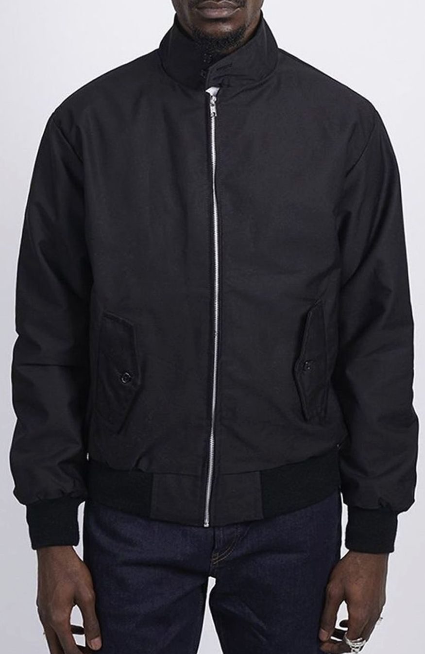 Men's Tartan-Lined Zip-Up Harrington Bomber Jacket