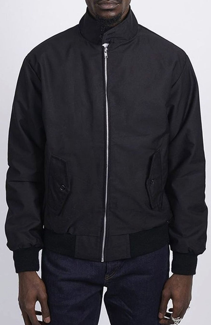Men's Tartan-Lined Zip-Up Harrington Bomber Jacket