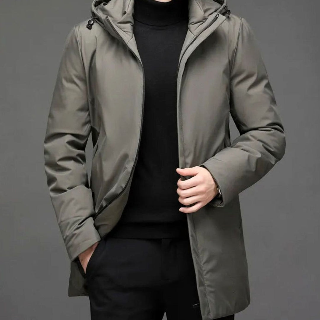 Men's Waterproof Hooded Padded Winter Parka Coat - Green
