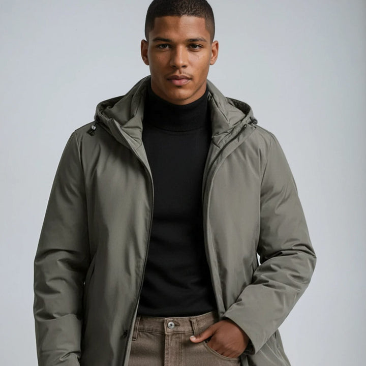 Men's Waterproof Hooded Padded Winter Parka Coat