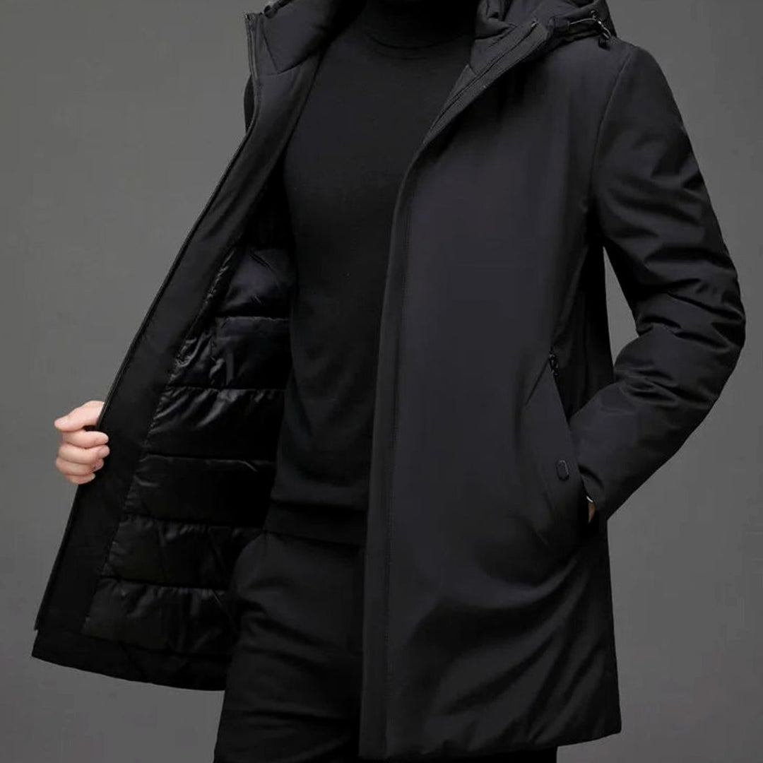 Men's Waterproof Hooded Padded Winter Parka Coat