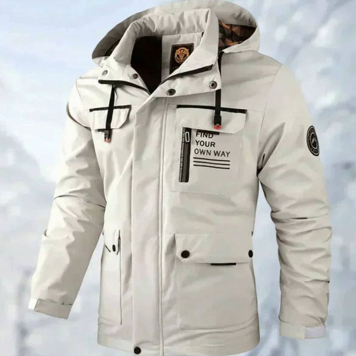 Men's Waterproof Windproof Hooded Outdoor Winter Jacket - White