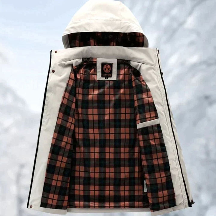 Men's Waterproof Windproof Hooded Outdoor Winter Jacket, White