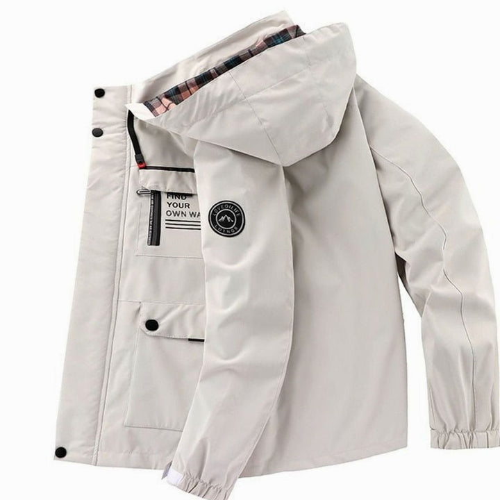 Men's Waterproof Windproof Hooded Outdoor Winter Jacket, White