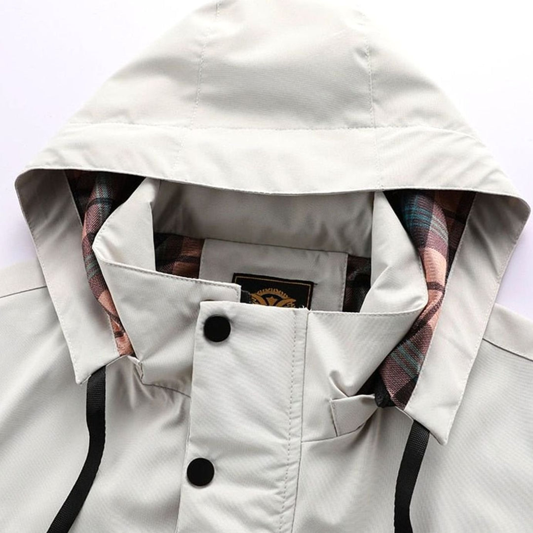 Men's Waterproof Windproof Hooded Outdoor Winter Jacket, White