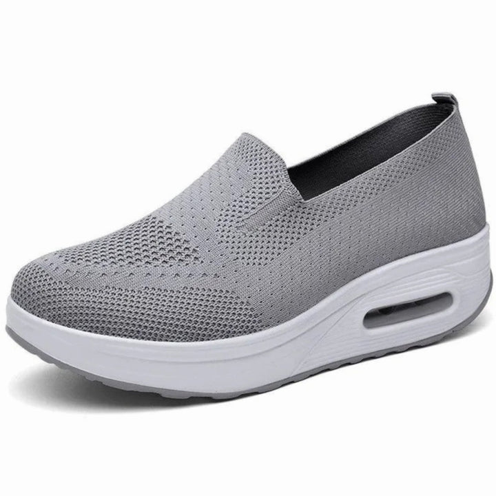 Women's Air-Cushion Slip-On Knit Platform Trainers - Grey