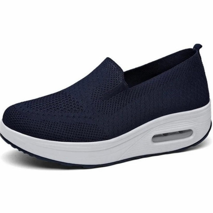 Women's Air-Cushion Slip-On Knit Platform Trainers - Blue