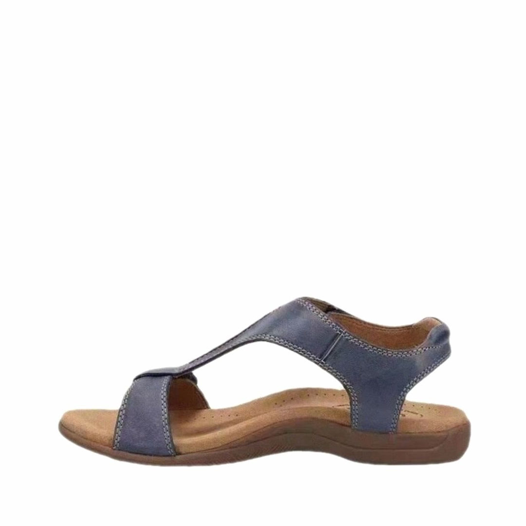Women's Arch-Support Open-Toe Leather Flat Sandals