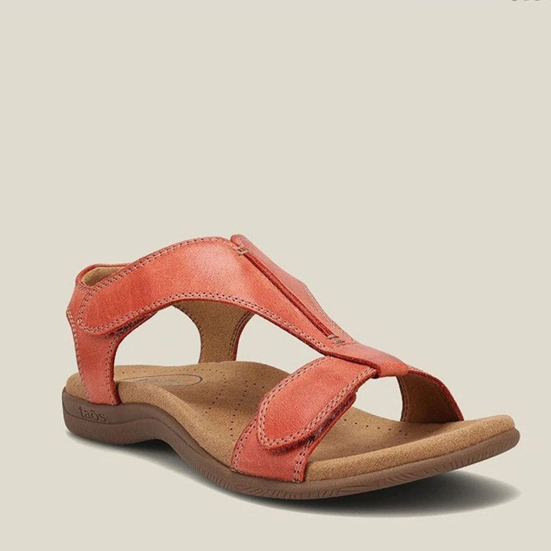 Women's Arch-Support Open-Toe Leather Flat Sandals