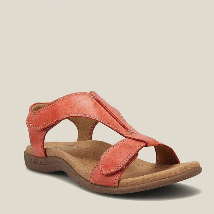 Women's Arch-Support Open-Toe Leather Flat Sandals