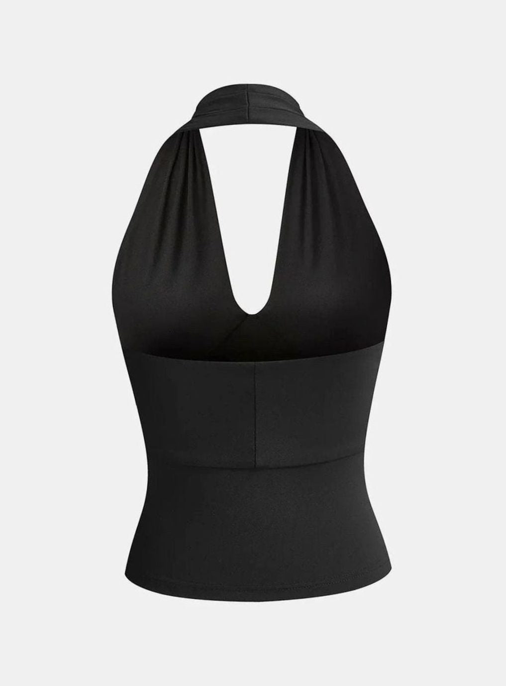 Women's Backless Halter Deep V-Neck Crossover Knit Top