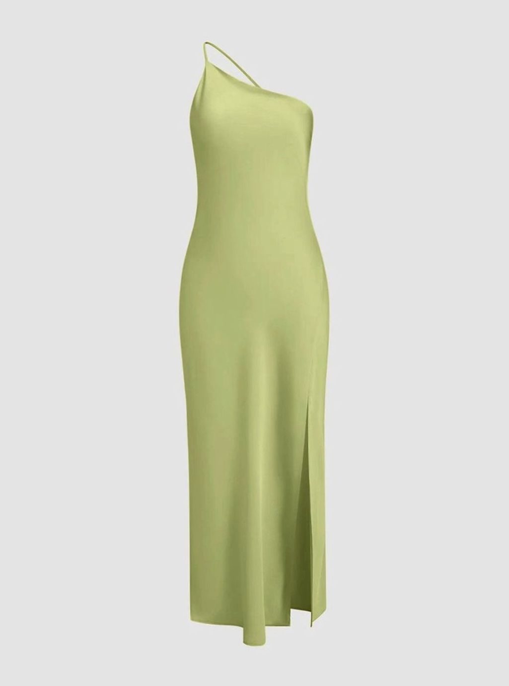 Women's Backless Satin Slip Midi Dress Open Back Side Slit