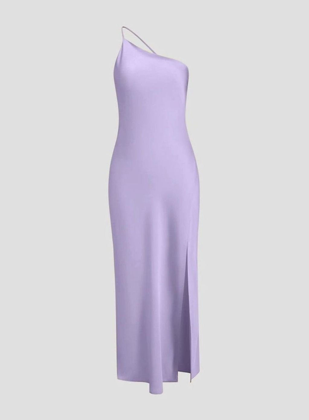 Women's Backless Satin Slip Midi Dress Open Back Side Slit