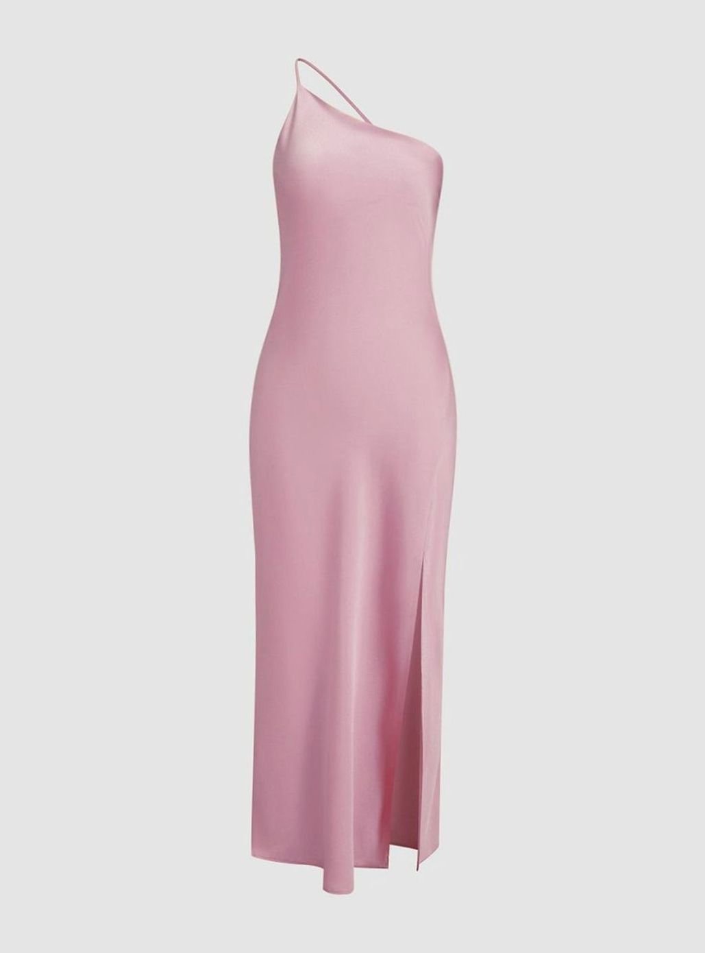 Women's Backless Satin Slip Midi Dress Open Back Side Slit
