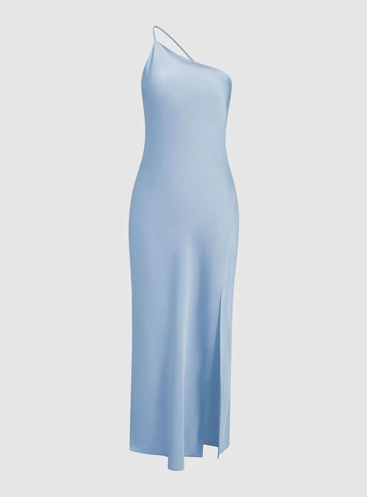 Women's Backless Satin Slip Open-Back Midi Party Dress