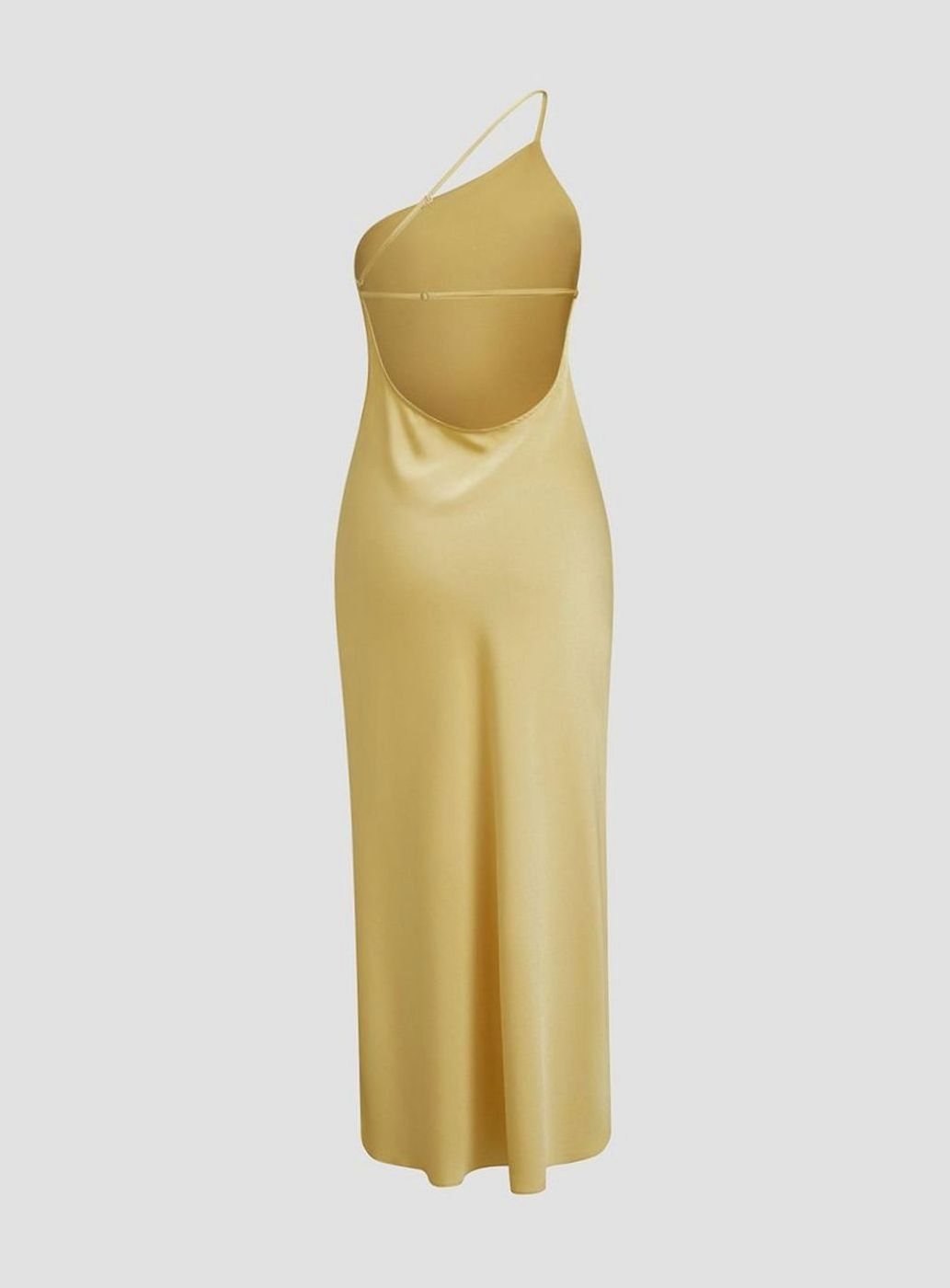 Women's Backless Satin Slip Open-Back Midi Party Dress