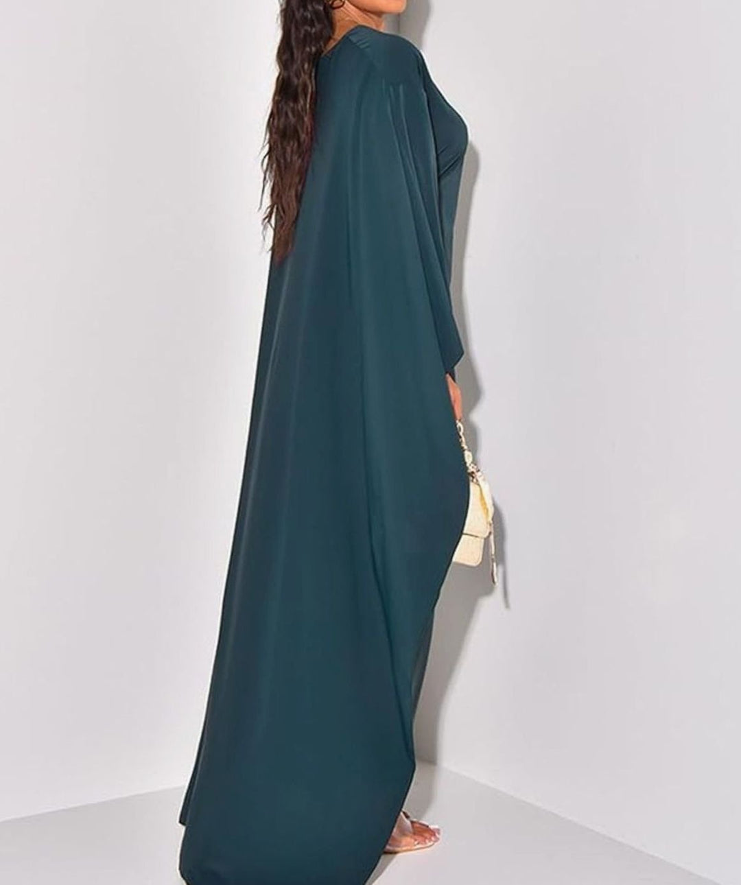 Women's Batwing Sleeve Round-Neck Maxi Dress