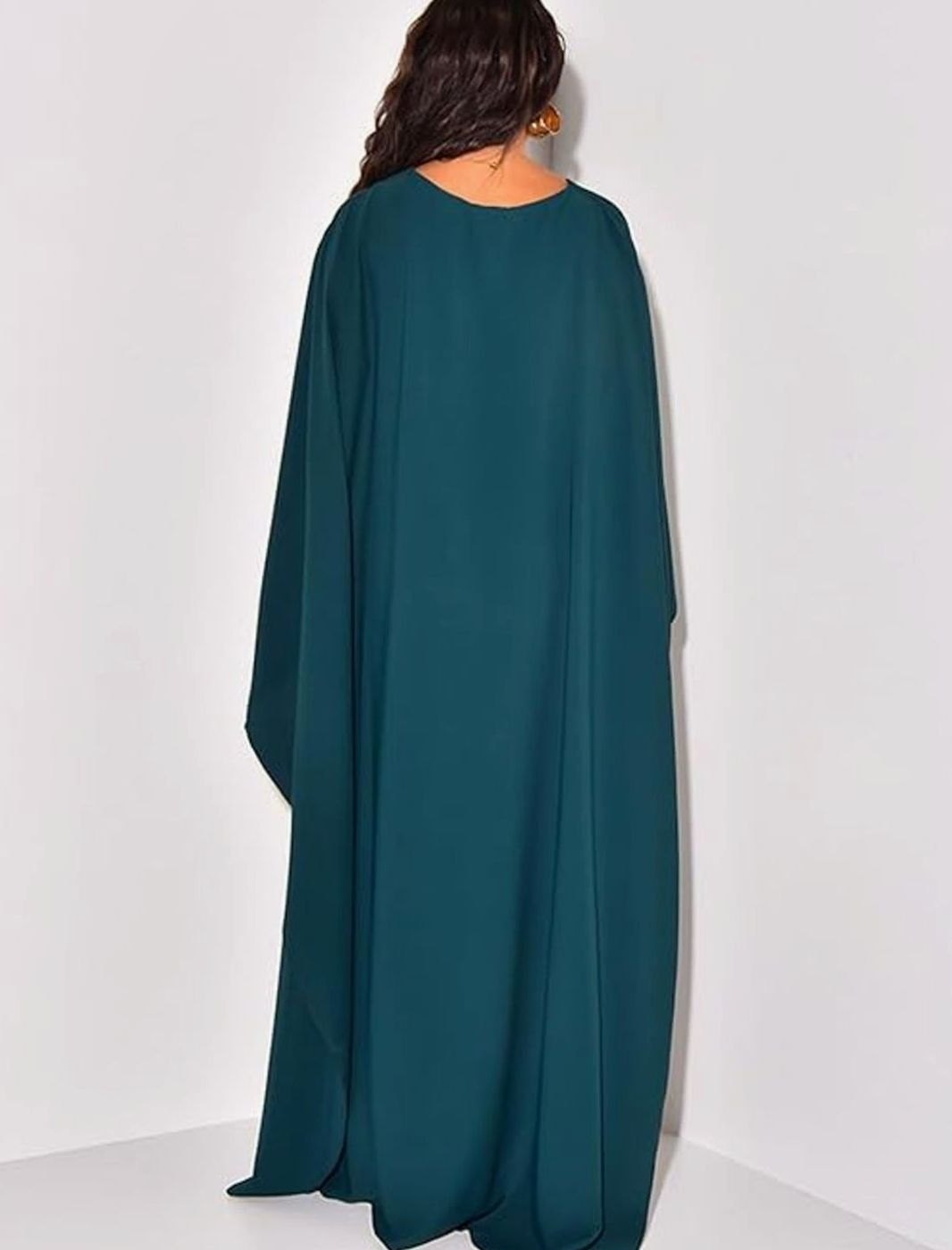 Women's Batwing Sleeve Round-Neck Maxi Dress