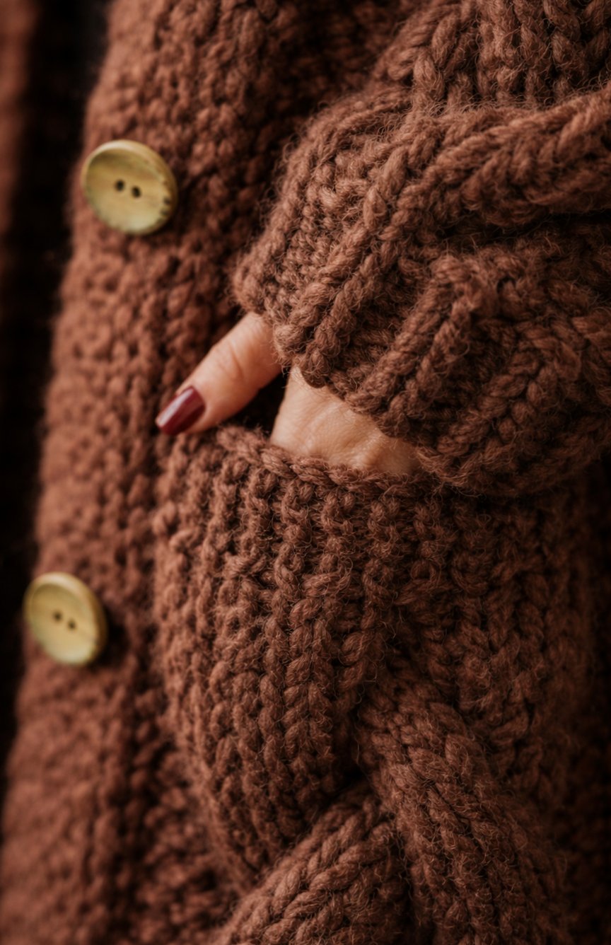 Women's Cable-Knit Hooded Maxi Cardigan Coat Button-Front